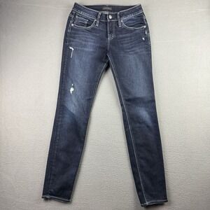 Silver Jeans‎ Womens 25x29 Blue Boyfriend Slim Leg Stretch Denim Pants